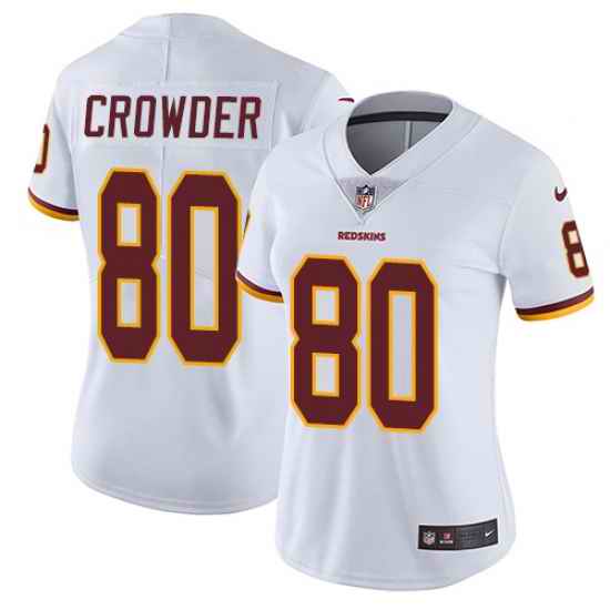 Nike Redskins #80 Jamison Crowder White Womens Stitched NFL Vapor Untouchable Limited Jersey